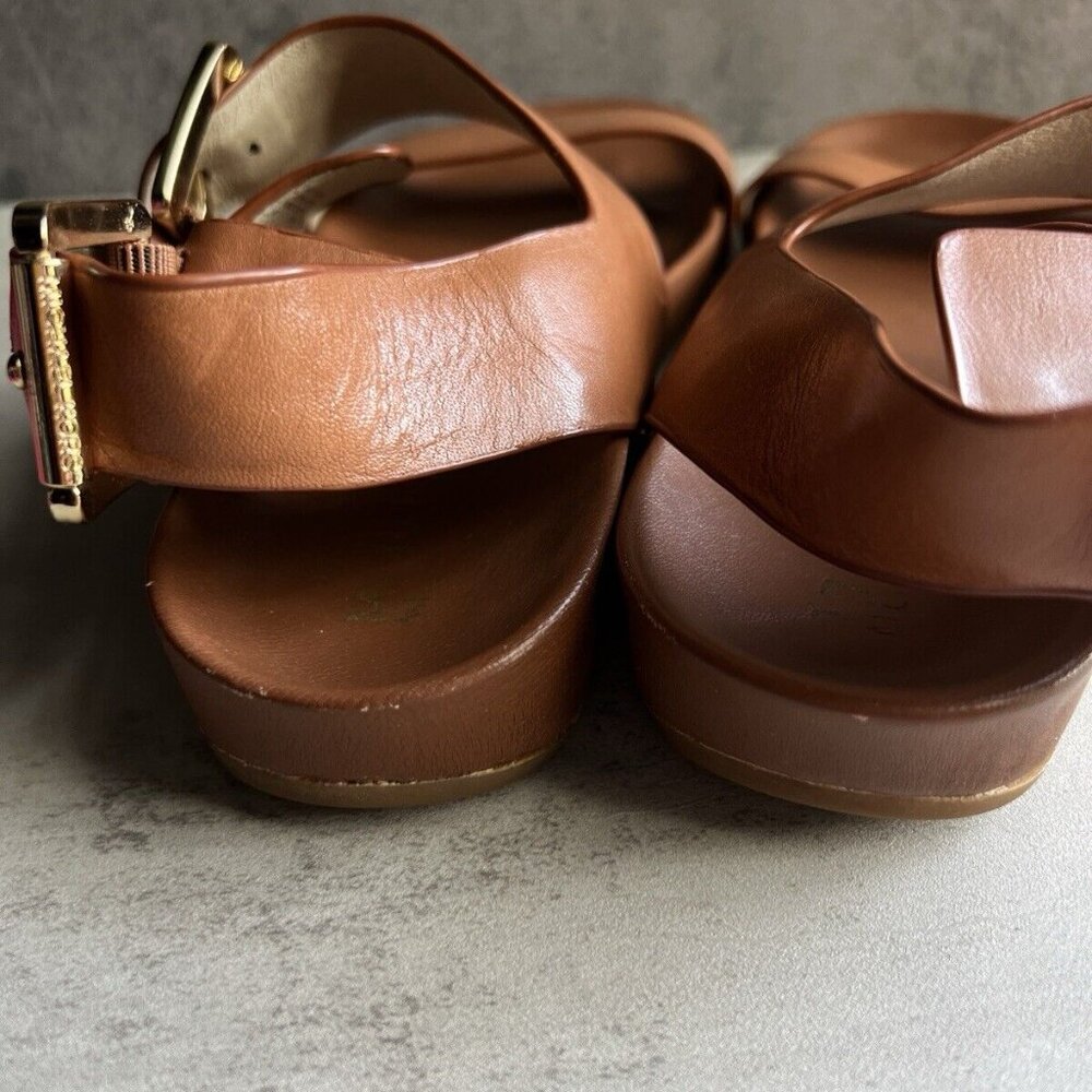 Michael Kors Tan Brown Strappy Leather Sandals Size 7.5 M - Picture 12 of 12